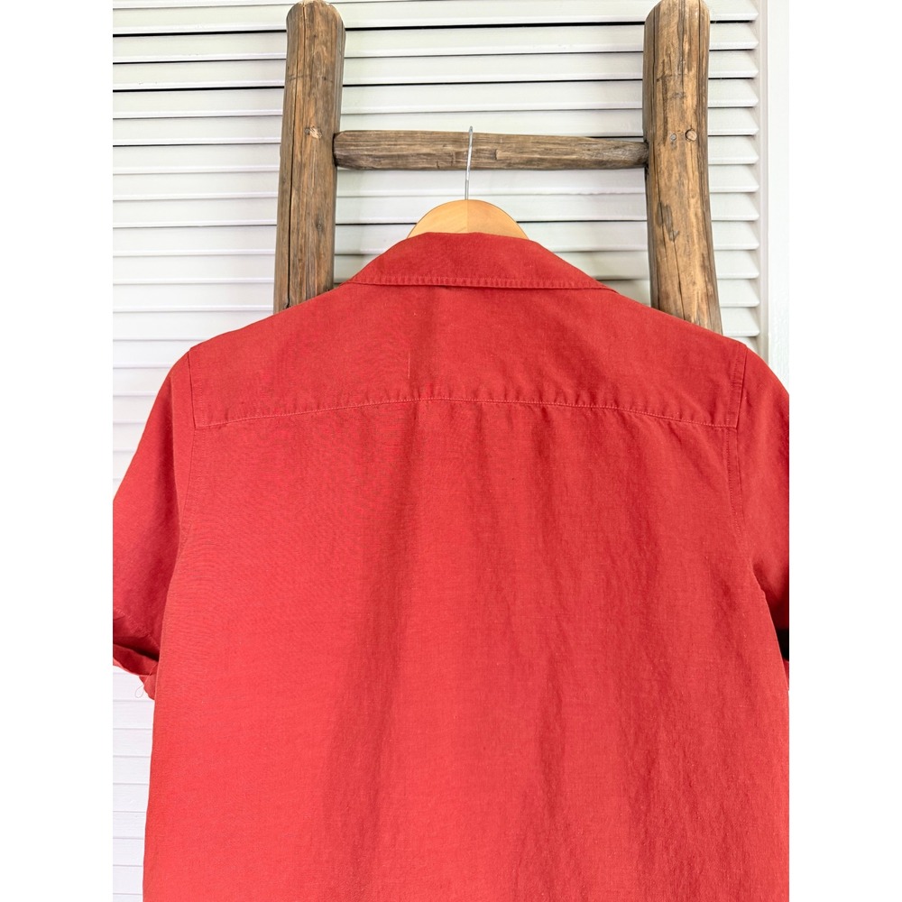 Jones New York Sport Silk Linen Shirt Dress 10 Red - Picture 8 of 10